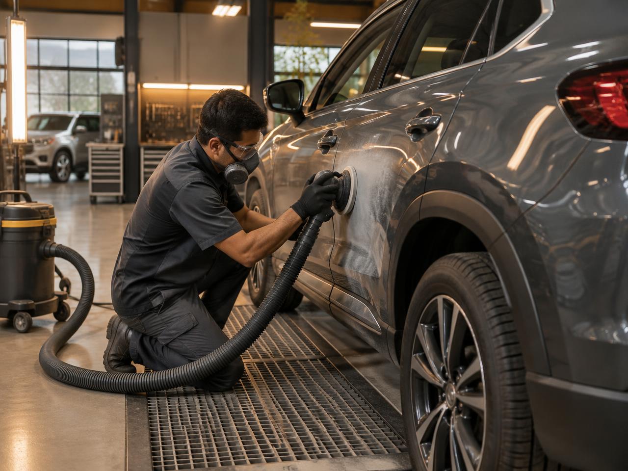 Área de preparação e lixamento automotivo